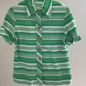 Vintage 1970s knit spring summer top blouse excellent condition